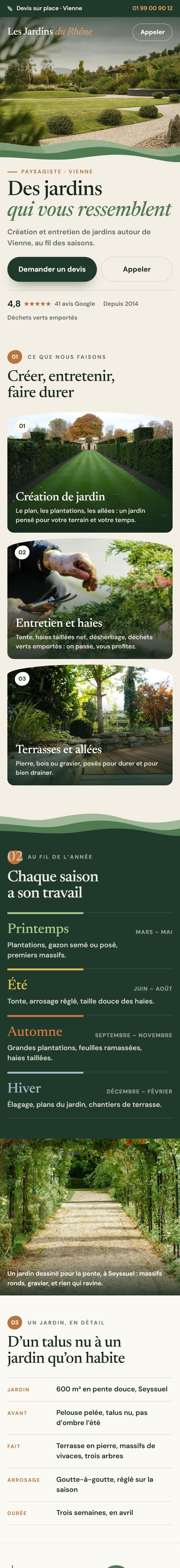 Exemple de site pour paysagiste à Vienne
